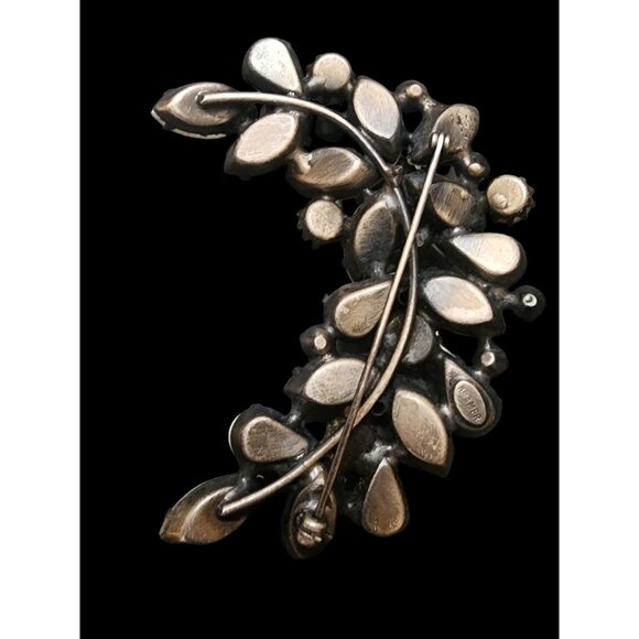 Vintage Signed Kramer Unique Rhinestone Brooch (A3956) - Picture 4 of 5